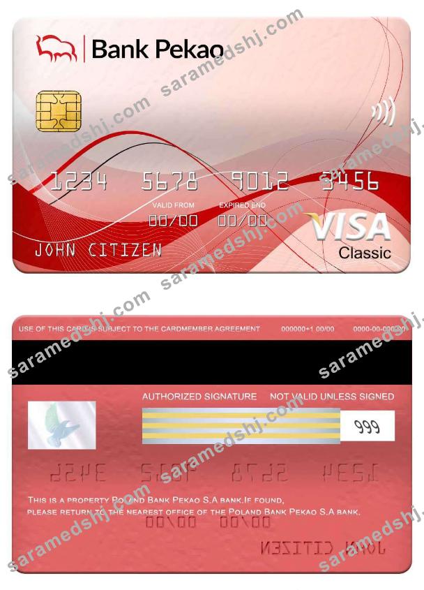 Poland Bank Pekao S.A bank visa classic card
